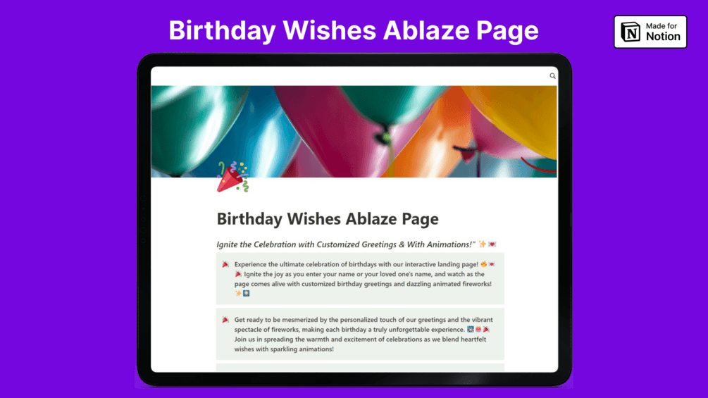 Birthday Wishes Ablaze Pages — GumHunt - image 1