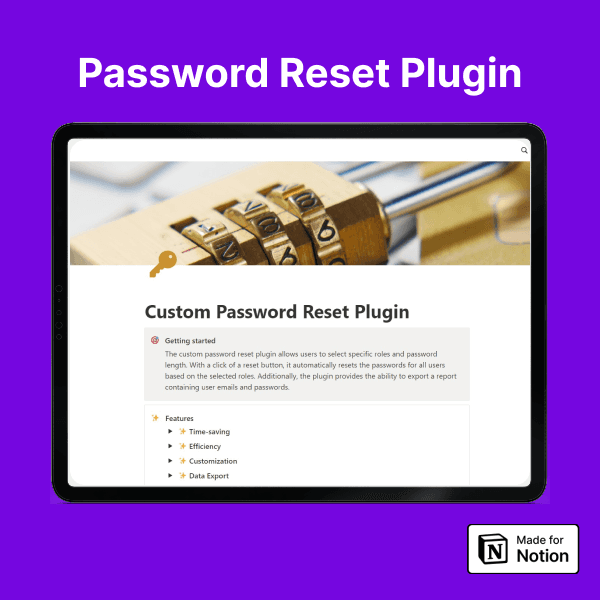 Custom Password Reset Plugin  — GumHunt