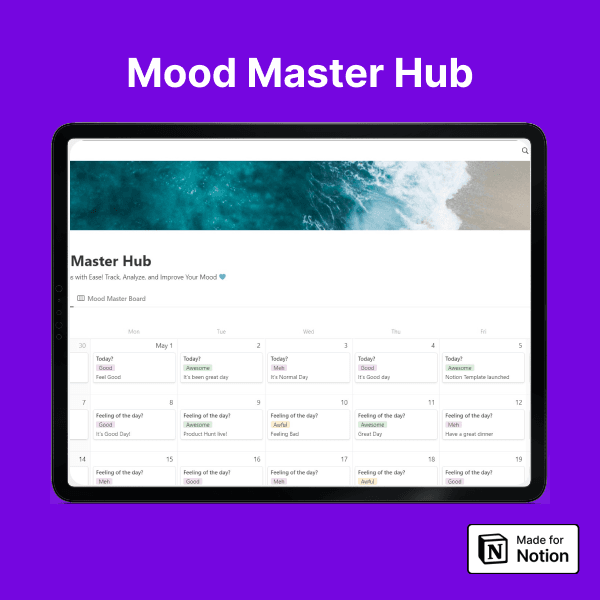 Mood Master Hub Notion Template